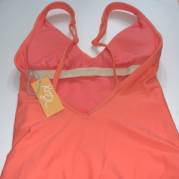 Kona Sol Women's V-Neck Over the Shoulder High Leg One Piece Swimsuit‎ - Picture 5 of 15